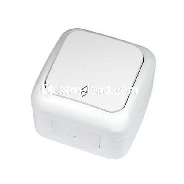 ВЫКЛЮЧАТЕЛЬ VI-KO PALMIYE БЕЛЫЙ 1кл ПРОХОДНОЙ НАКЛАДНОЙ IP54 (90555404)